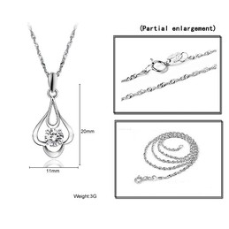 Quality and Quantity Assured Female Platinum Plating Titanium Necklace With Diamond