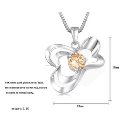 Excellent Quality Female Platinum Plating Titanium Necklace With Diamond