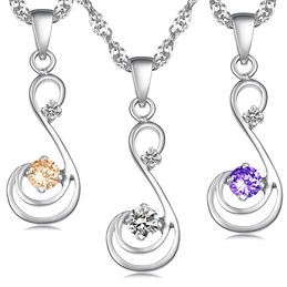Quality and Quantity Assured Female Platinum Plating Titanium Necklace With Diamond