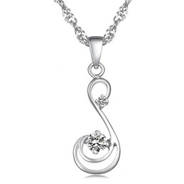 Quality and Quantity Assured Female Platinum Plating Titanium Necklace With Diamond