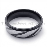 Black Titanium Ring with Diamond 19283