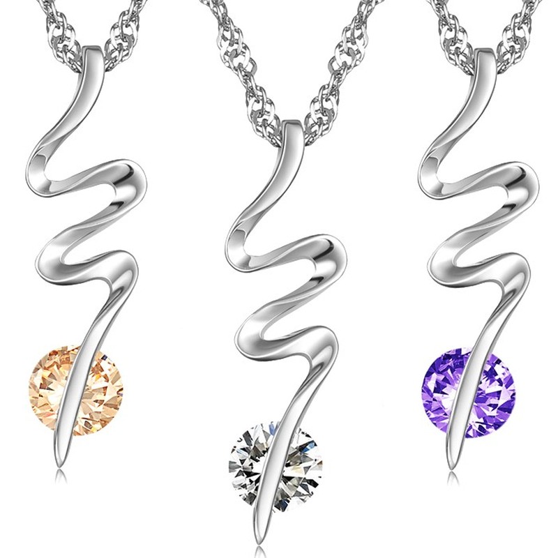 Well-known for Its Fine Quality Female Platinum Plating Titanium Necklace With Diamond