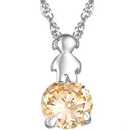 Durable in Use Female Platinum Plating Titanium Necklace With Diamond