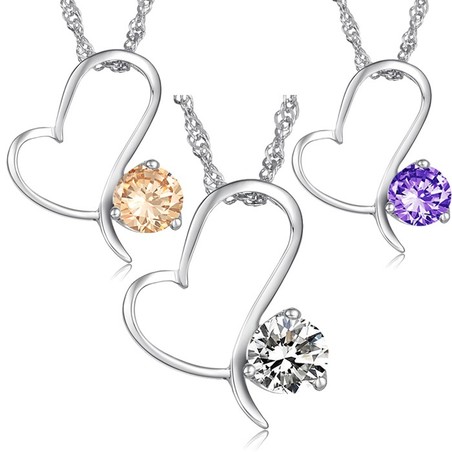 High Quality Female Platinum Plating Titanium Necklace With Diamond