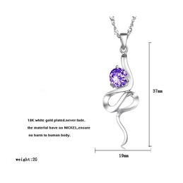 Reliable Reputation Female Purple Platinum Plating Titanium Necklace With Rhinestone