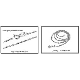 Quality and Quantity Assured Female Platinum Plating Titanium Necklace With Rhinestone