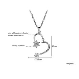 Quality and Quantity Assured Female Platinum Plating Titanium Necklace With Rhinestone