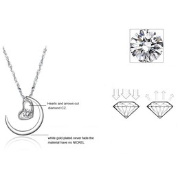 Complete in Specifications Female Platinum Plating Titanium Necklace With Rhinestone