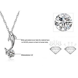Quality and Quantity Assured Female Dolphin Shape Platinum Plating Titanium Necklace With Diamond