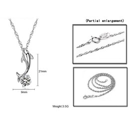 Quality and Quantity Assured Female Dolphin Shape Platinum Plating Titanium Necklace With Diamond