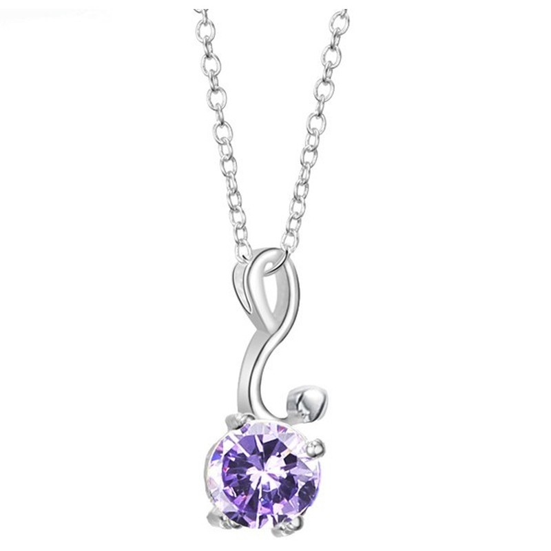 Wide Varieties Female Platinum Plating Titanium Necklace With Diamond