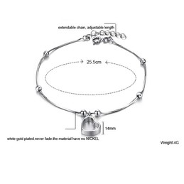 The Queen of Quality Female Sweetheart Platinum Plating Titanium Anklet 