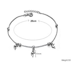 High Quality Female Dolphin Shape Platinum Plating Titanium Anklet  