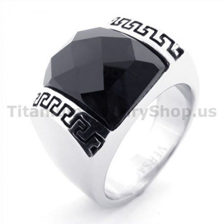 Titanium Ring with Zircon 19355