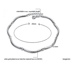 Excellent Quality Female Roll Type Platinum Plating Titanium Anklet 