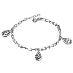 Superior Quality Female Hollow Platinum Plating Titanium Anklet 