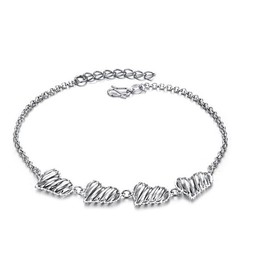 Excellent Quality Female Hollow Sweetheart Platinum Plating Titanium Anklet