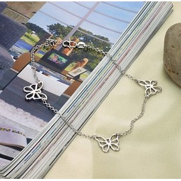 Quality and Quantity Assured Female Butterfly Pattern Platinum Plating Titanium Anklet