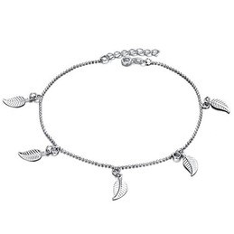 Excellent Quality Female Leaf Shape Platinum Plating Titanium Anklet 