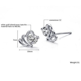 Selling Well all over the World Female Sweetheart Platinum Plating Titanium Earrings 