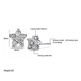 Well-known for Its Fine Quality Female Allergy Free Platinum Plating Titanium Earrings With Diamond