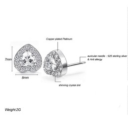 to Enjoy High Reputation at Home and Abroad Female Platinum Plating Titanium Earrings With Diamond