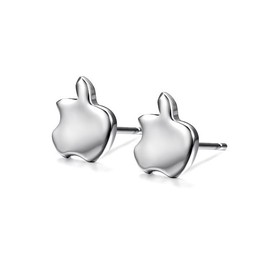 Easy to Use Female Apple Shape Platinum Plating Titanium Earrings 
