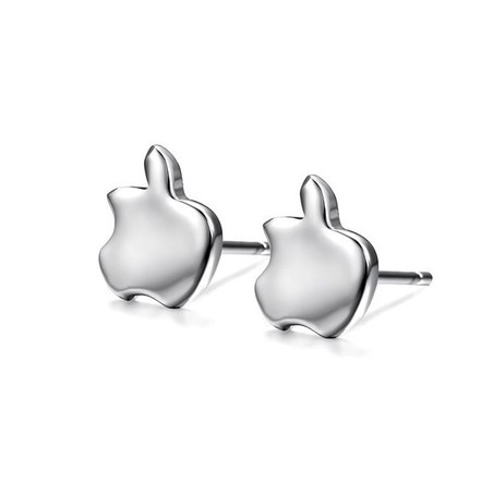 Easy to Use Female Apple Shape Platinum Plating Titanium Earrings 