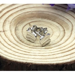 Easy to Use Female Apple Shape Platinum Plating Titanium Earrings 