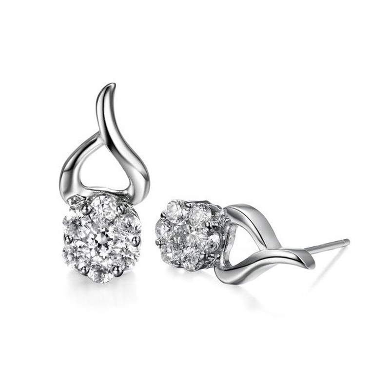 Selling Well all over the World Female Allergy Free Platinum Plating Titanium Earrings With Diamond