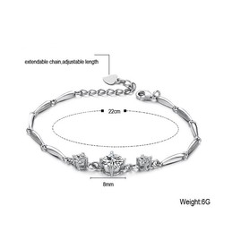 Stable Quality Female Platinum Plating Titanium Bracelet With Diamond