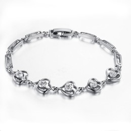 Quality and Quantity Assured Female Platinum Plating Titanium Bracelet With Diamond