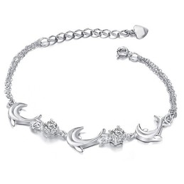 High Quality Female Dolphin Shape Platinum Plating Titanium Bracelet 