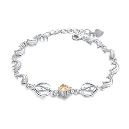 The Queen of Quality Female Dolphin Shape Platinum Plating Titanium Bracelet 