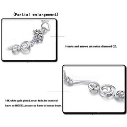 High Quality Female Purple Platinum Plating Titanium Bracelet With Diamond