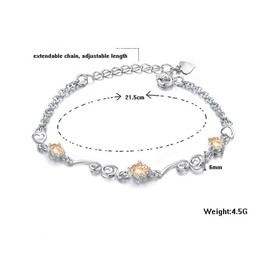 High Quality Female Purple Platinum Plating Titanium Bracelet With Diamond
