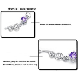 High Quality Female Purple Platinum Plating Titanium Bracelet With Diamond