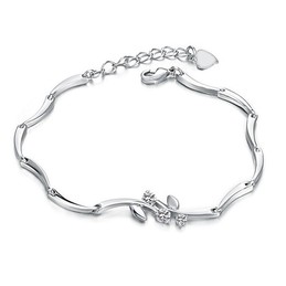 Reliable Quality Female Platinum Plating Titanium Bracelet With Rhinestone