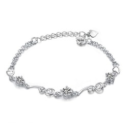 Quality and Quantity Assured Female Platinum Plating Titanium Bracelet With Rhinestone