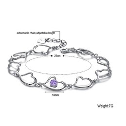 High Quality Female Sweetheart Platinum Plating Titanium Bracelet With Diamond