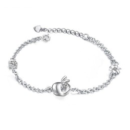 Reliable Reputation Female Hollow Platinum Plating Titanium Bracelet With Rhinestone