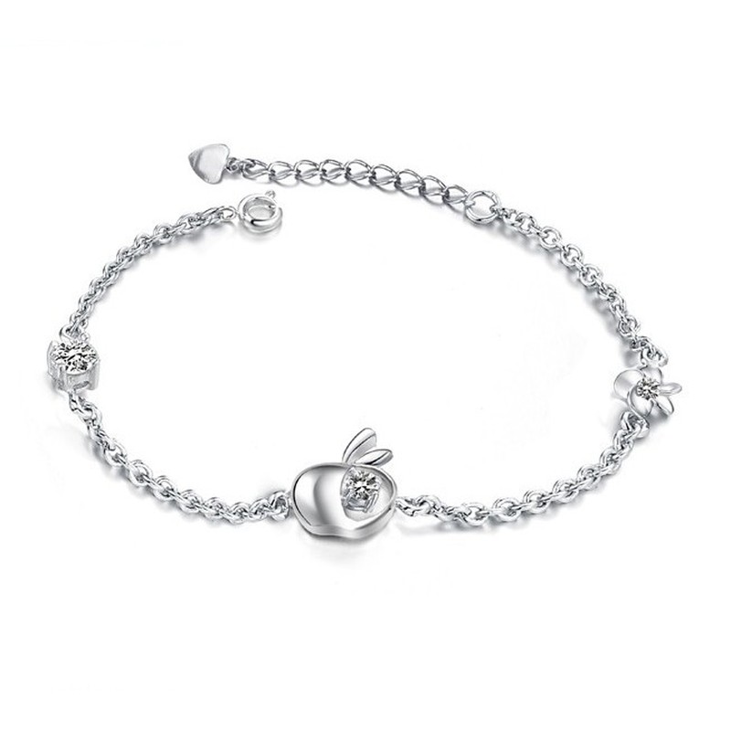 Reliable Reputation Female Hollow Platinum Plating Titanium Bracelet With Rhinestone