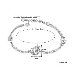 Reliable Reputation Female Hollow Platinum Plating Titanium Bracelet With Rhinestone