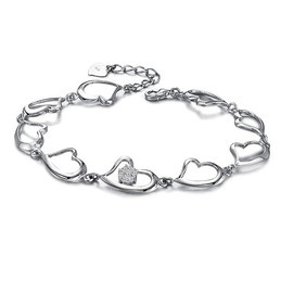 Quality and Quantity Assured Female Sweetheart Platinum Plating Titanium Bracelet With Diamond