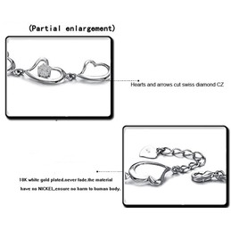 Quality and Quantity Assured Female Sweetheart Platinum Plating Titanium Bracelet With Diamond