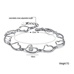 Quality and Quantity Assured Female Sweetheart Platinum Plating Titanium Bracelet With Diamond