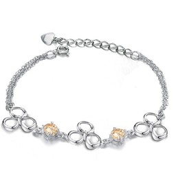 Wide Varieties Female Fade-Proof Platinum Plating Titanium Bracelet