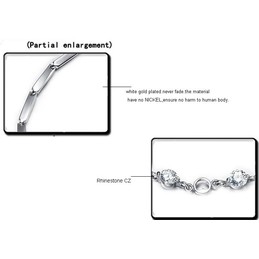 The Queen of Quality Female Platinum Plating Titanium Bracelet With Rhinestone