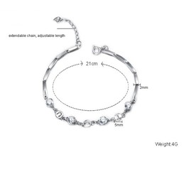 The Queen of Quality Female Platinum Plating Titanium Bracelet With Rhinestone