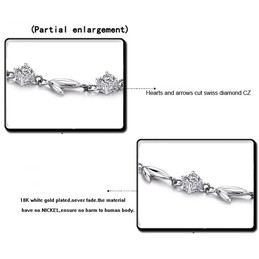 Well-known for Its Fine Quality Female Leaf Shape Platinum Plating Titanium Bracelet With Rhinestone